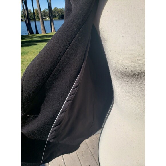 White House Black Market Women’s Jacket Blazer 8 Black 3/4 Sleeve Pleated Collar - Picture 6 of 11